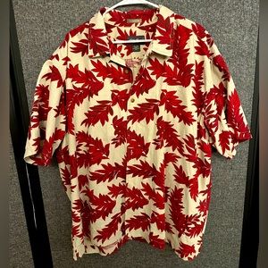 Red and white tropical Eddie Bauer Hawaiian shirt. Men’s XXL